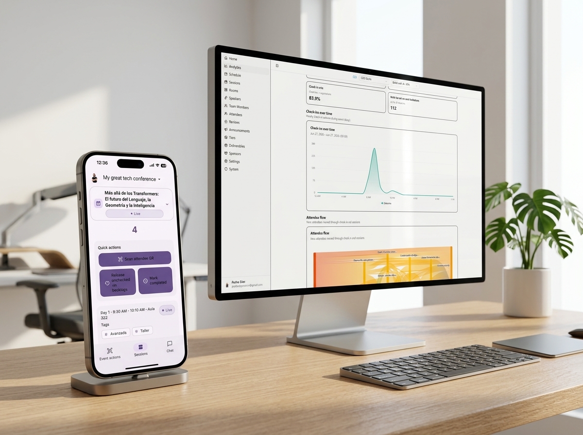 Screenshot of the Multiticketing dashboard and organizer app
